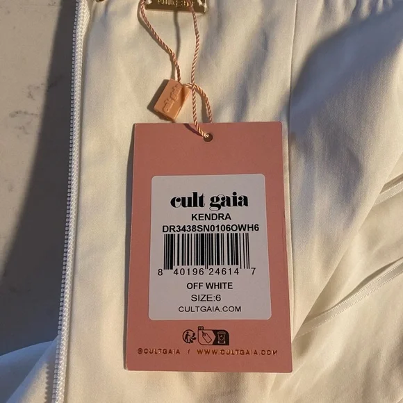 Cult Gaia Cream Midi Sundress Spaghetti Strap - Picture 5 of 7